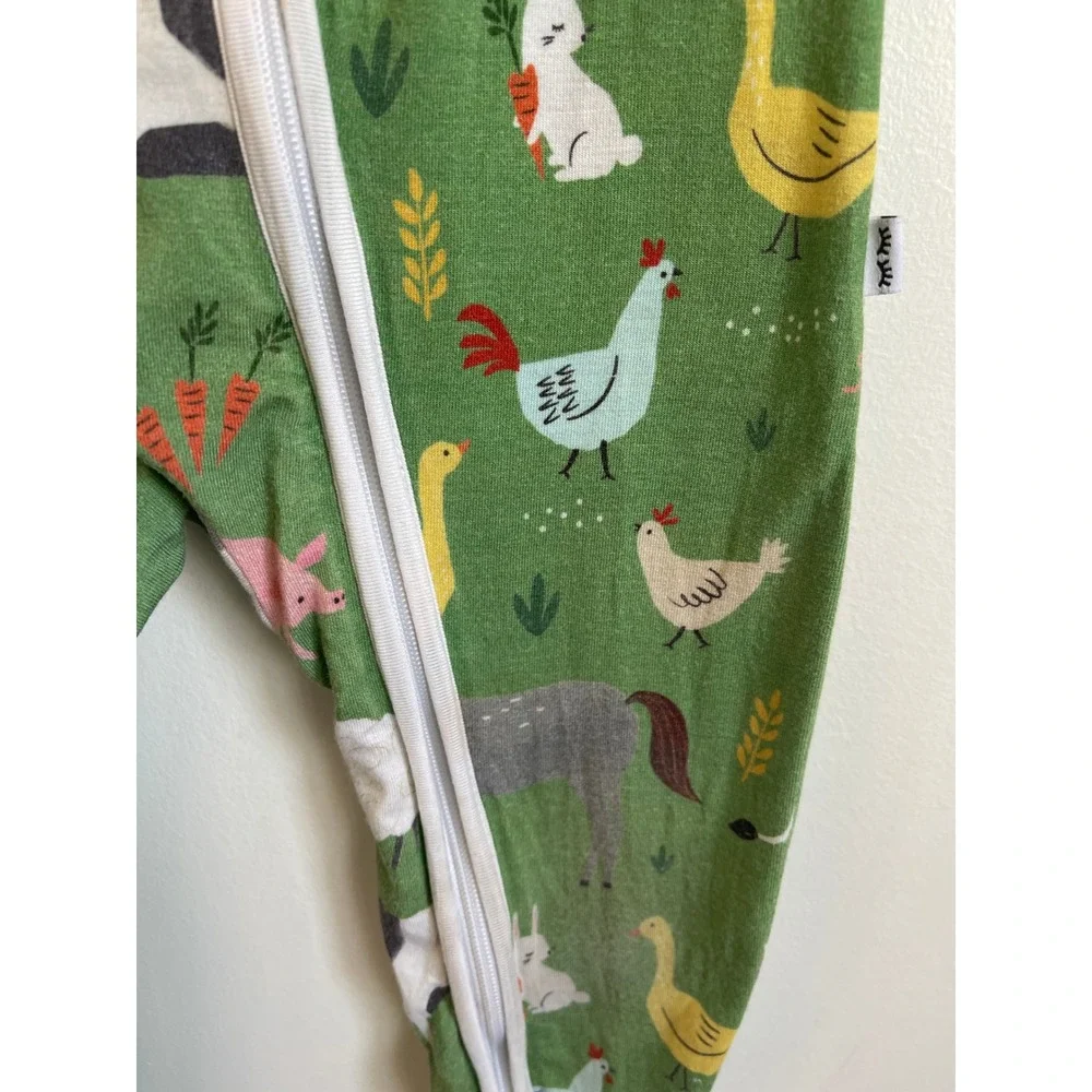 Little Sleepies Farm Print Bamboo Zippy 12-18 Months